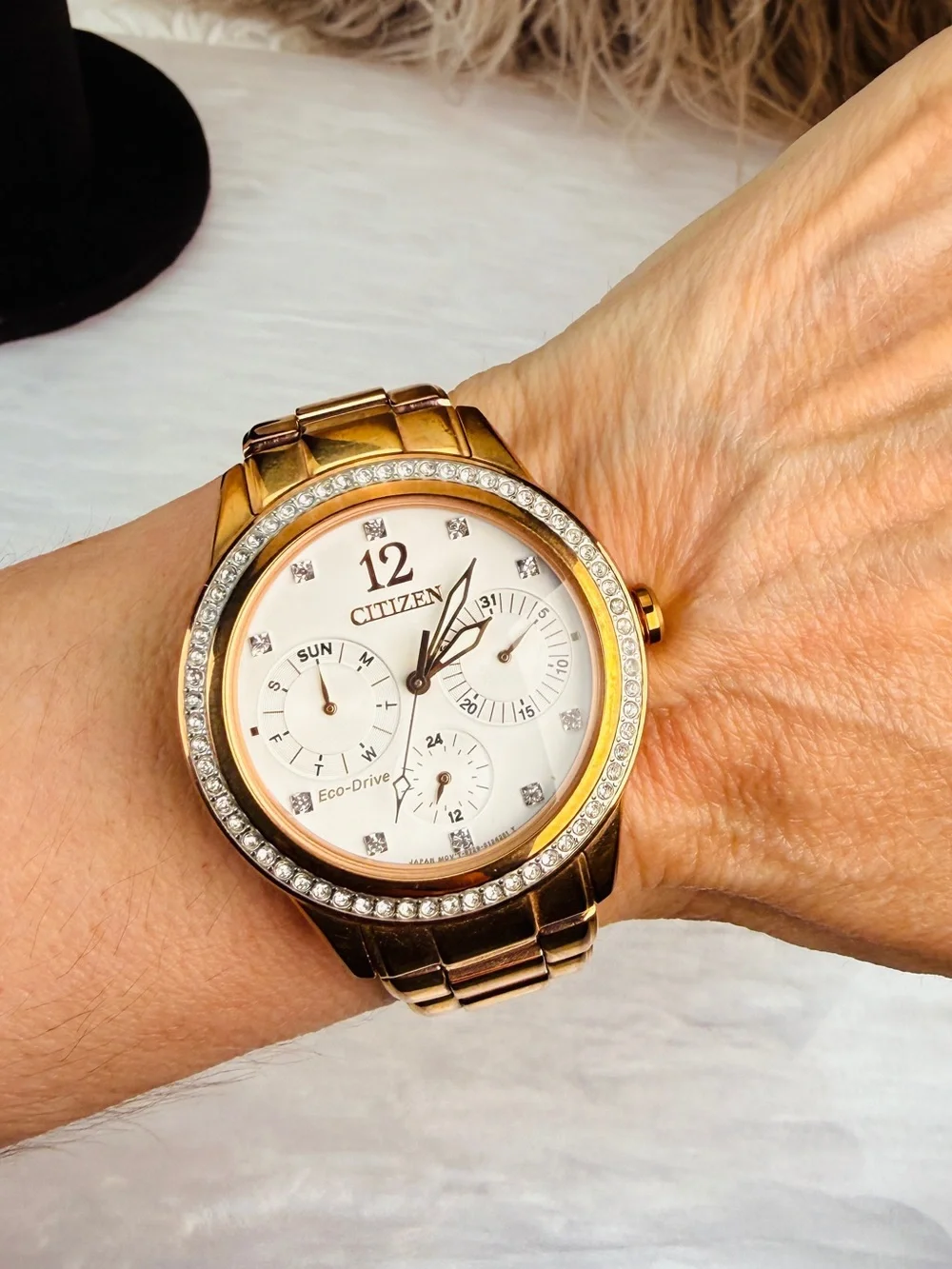 Citizen Eco-Drive Multi-Function Watch Mother-of-Pearl Dial | Crystal Bezel | AS